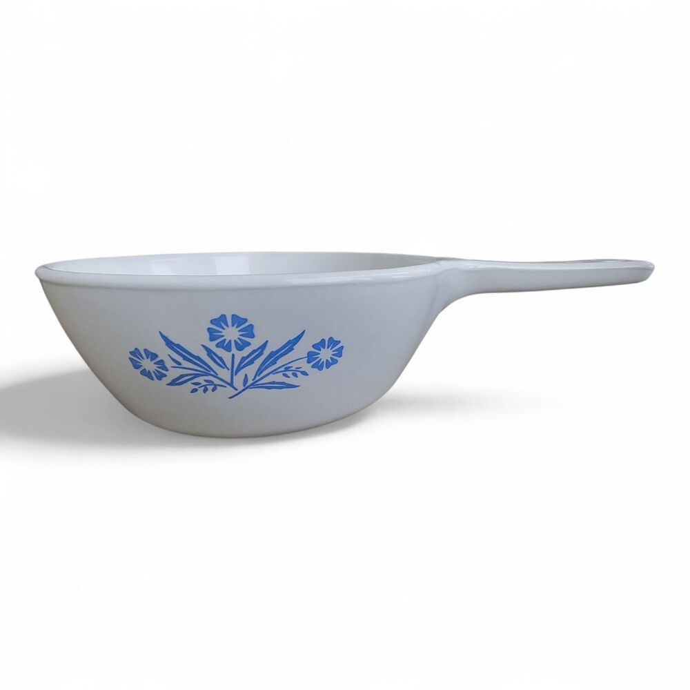 VTG Corning Ware Blue Cornflower 1 Pint P-81-B 6" White Sauce Pan Baking Oven
